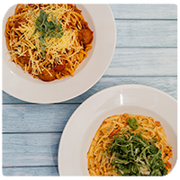 Vegan Meatballs and Lobster Linguine